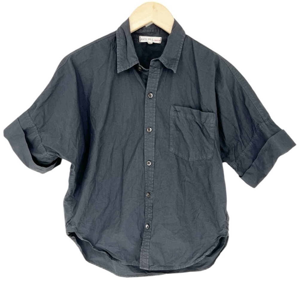 Alex mill Wash & Go 100% Cotton Button‎ Up Short Sleeve Shirt